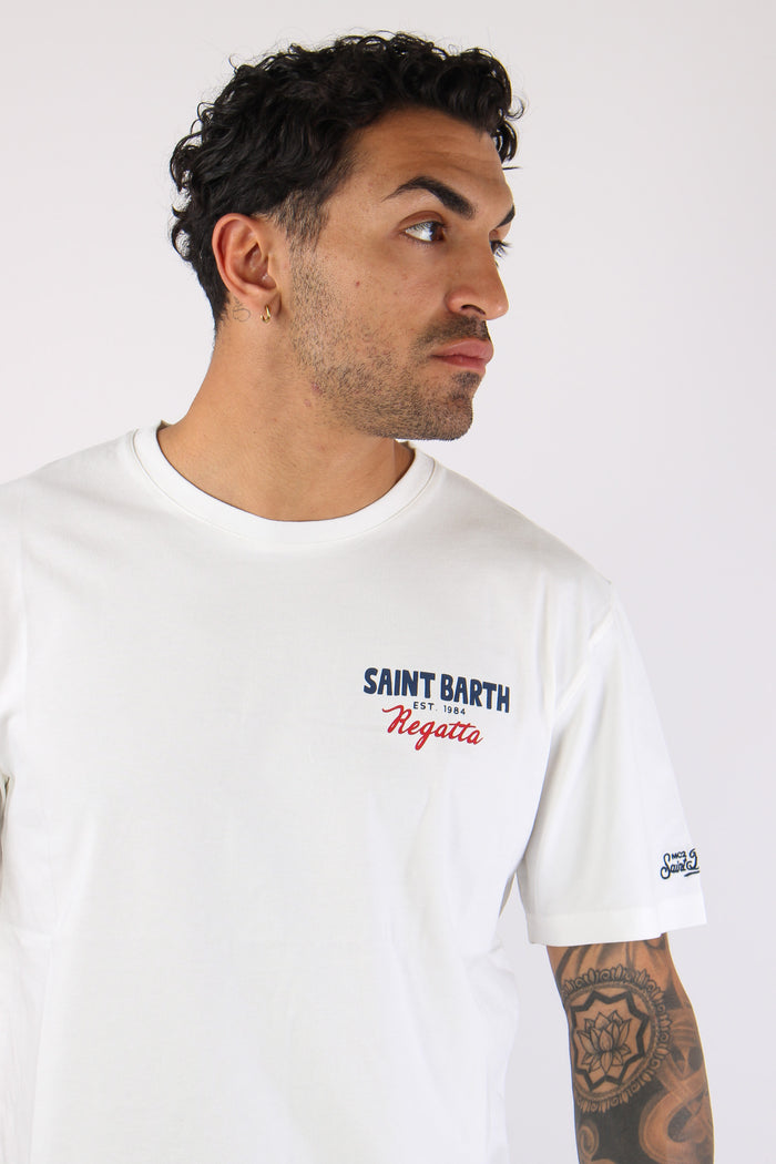 T-shirt Stampa Scritta Bianco-5