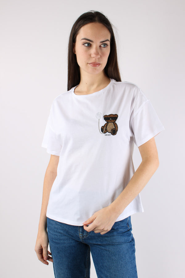 T-shirt Scatoletta Stampa Orso Bianco Bear-2