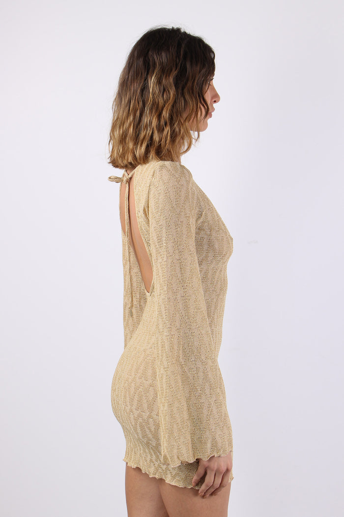 Abito Jacquard Lurex Gold-5