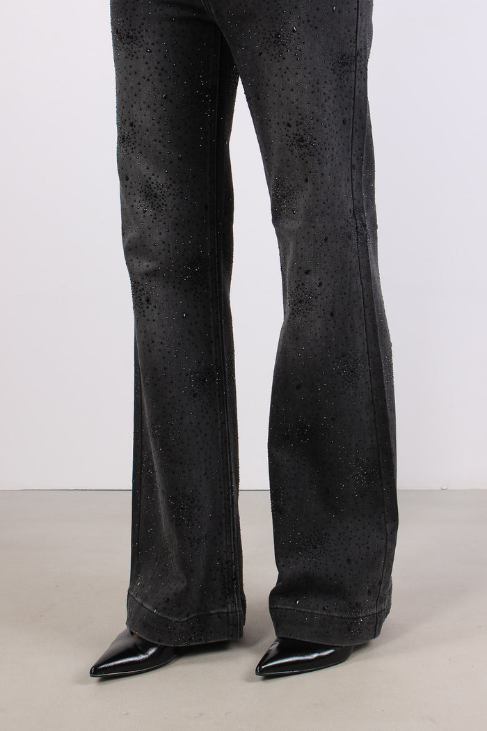 Denim Straight Gamba Strass Denim Black-6
