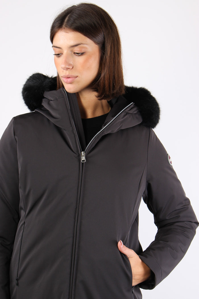 Parka Inserto Ecopelliccia Nero-5