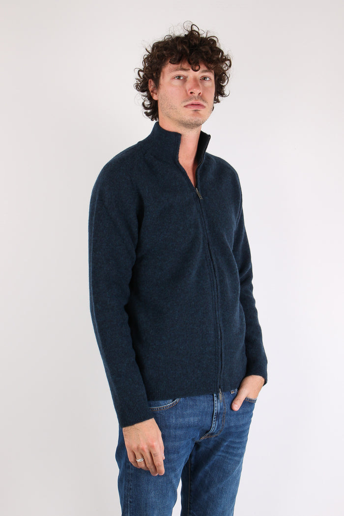 Full Zip Lana Merinos Blu-5