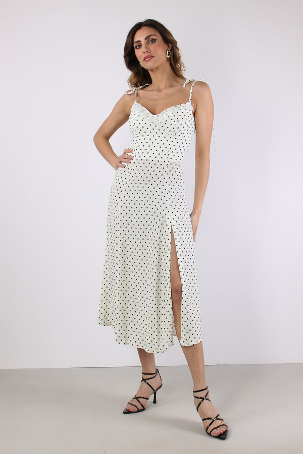 Abito Corto Scollo Pizzo Bianco-2