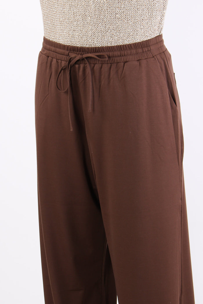 Modico Pantalone Cropped Punto Cioccolato-6