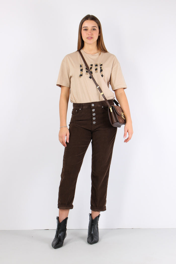 Koons Pantalone Velluto Mille Cioccolato-5