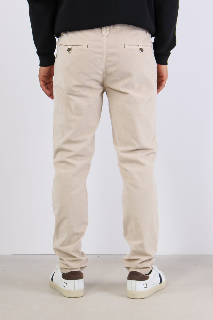 Chino Basico Velluto Liscio Crema-4