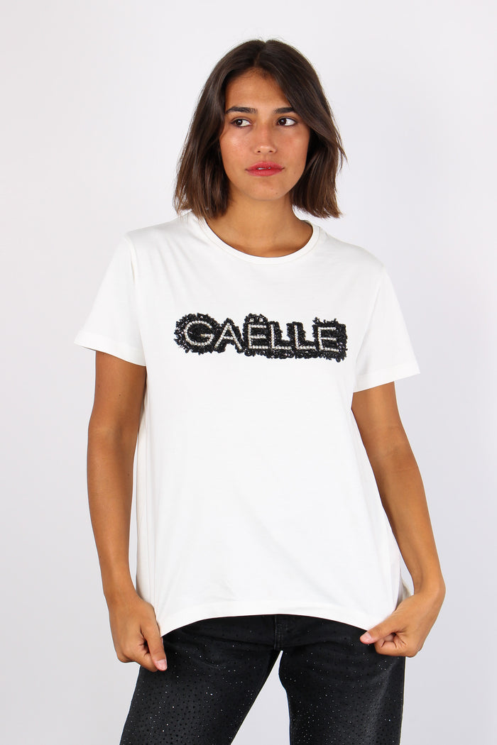 T-shirt Over Logo Strass Off White-7