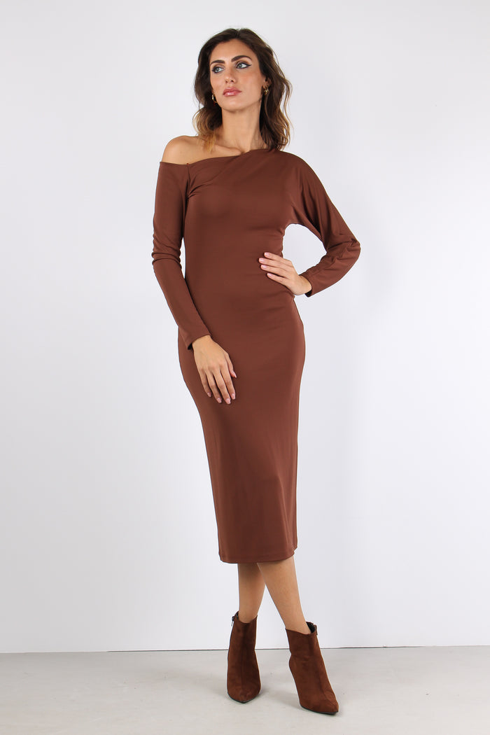 Abito Lungo Asimetrico Moro