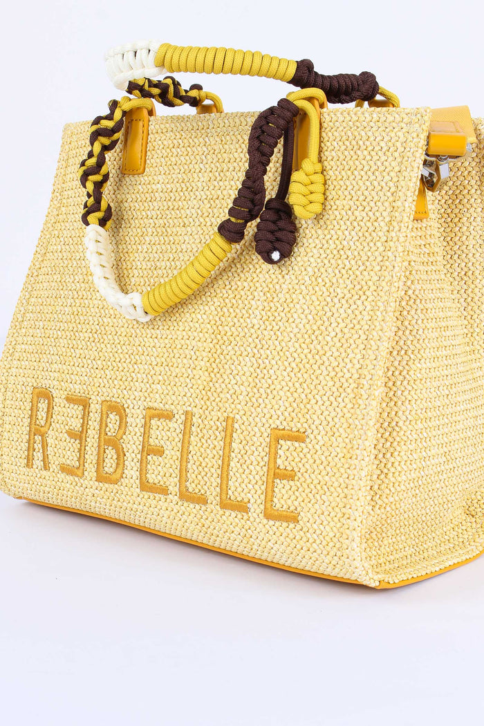 Poppy Shopping Small Rafia Banana-4