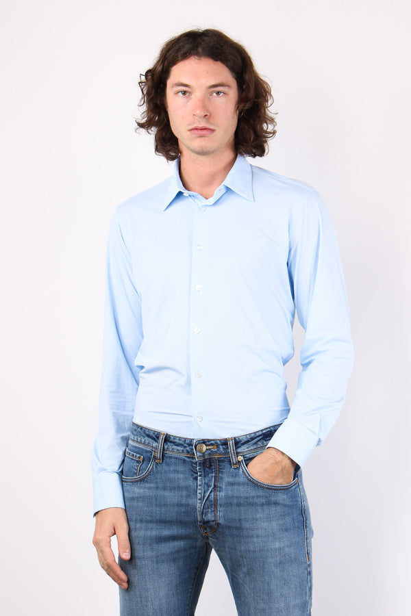 Camicia Oxford Elasticizzata Azzurro