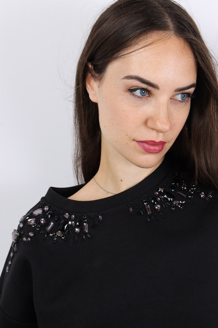 Casdoa Felpa Modal Applicazion Nero-8