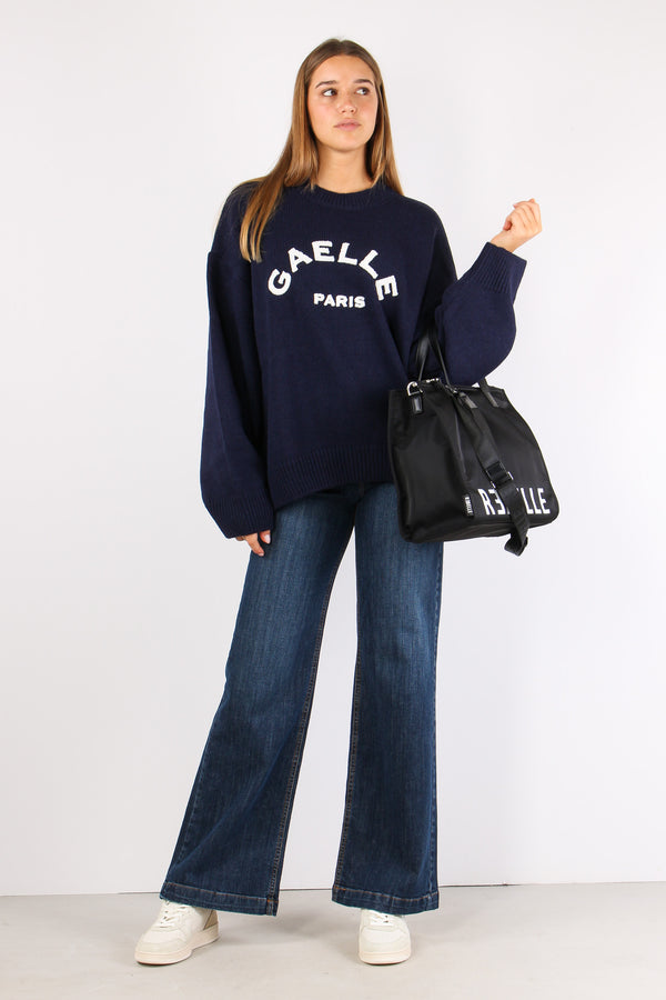 Pullover Logo College Blu