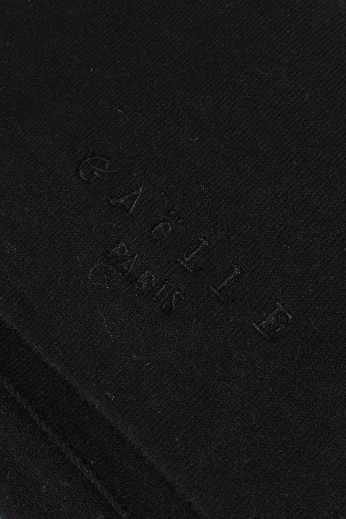 Sciarpa Basica Logo Ricamo Nero-3