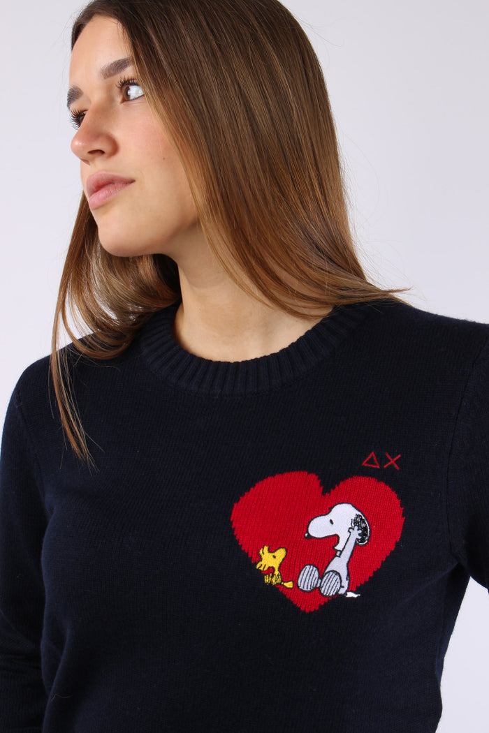 Maglia Cuore Laterale Navy Blue-8