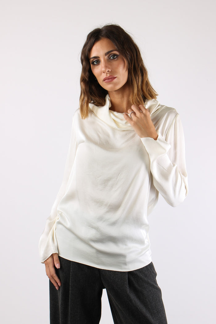 Blusa Collo Cratere Panna-6