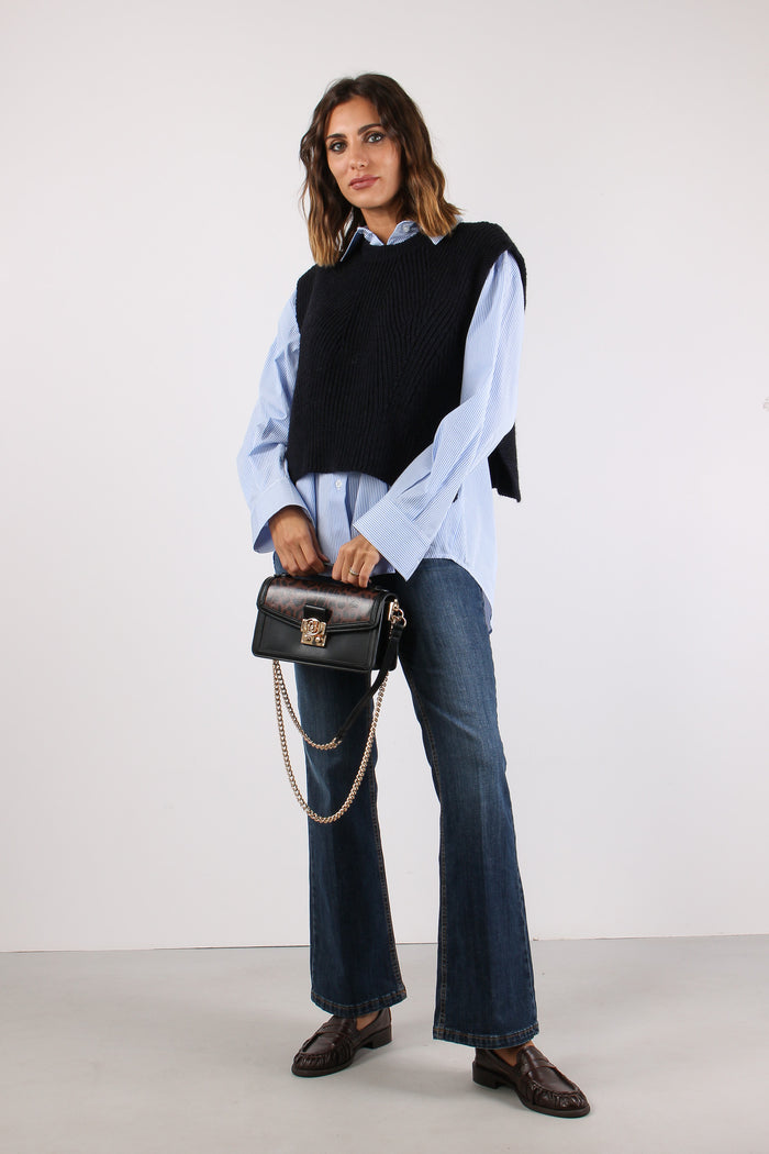 Gilet Apertura Laterale Blu-5