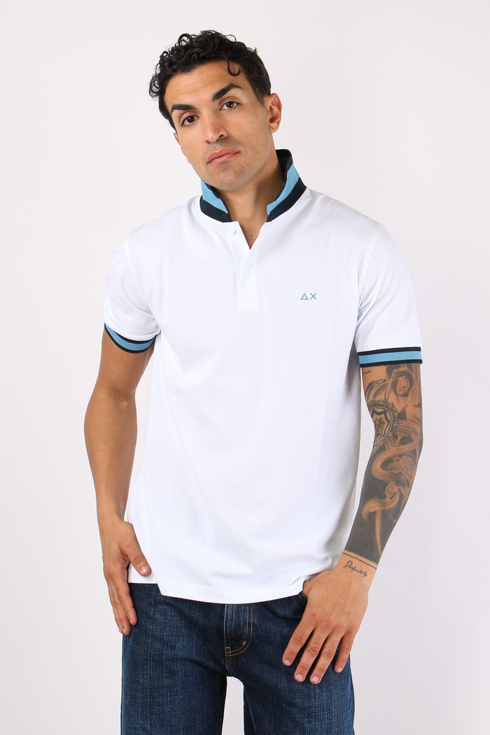 Polo Collo Bicolor Bianco-2
