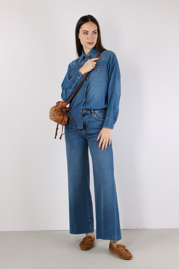 Camicia Denim Regular Denim Medio