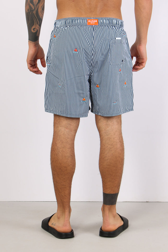 Costume Pantalone Ricamo Navy/bianco-4
