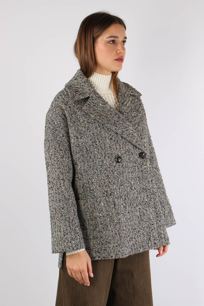 Cappotto Svasato Resca Lurex Moro/panna-9