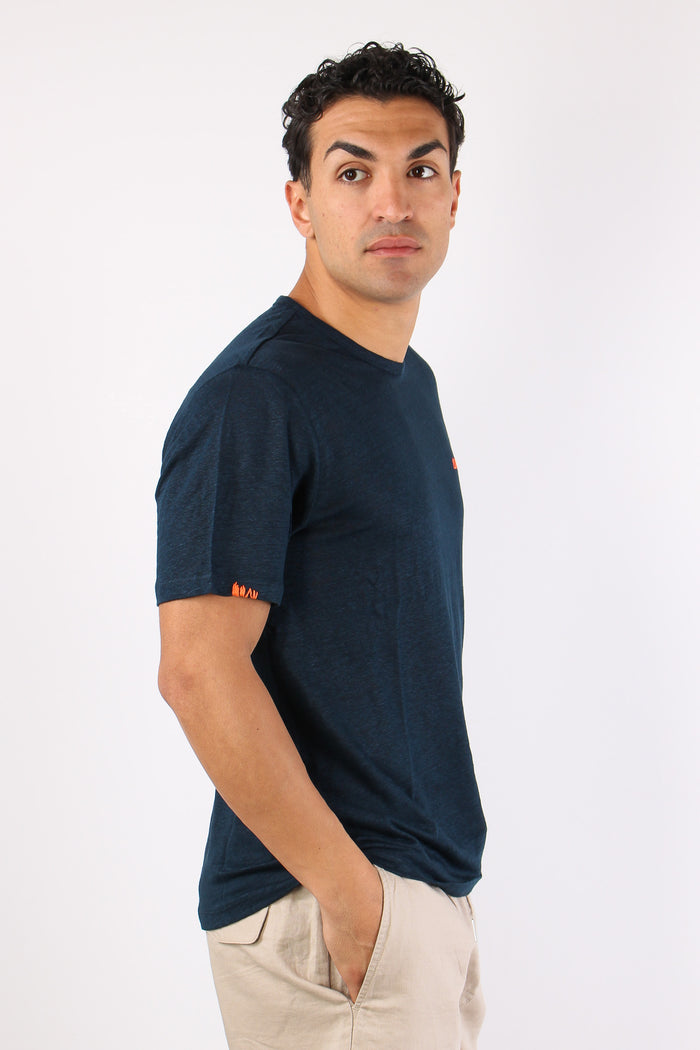 T-shirt Basica Lino Navy Blue-3