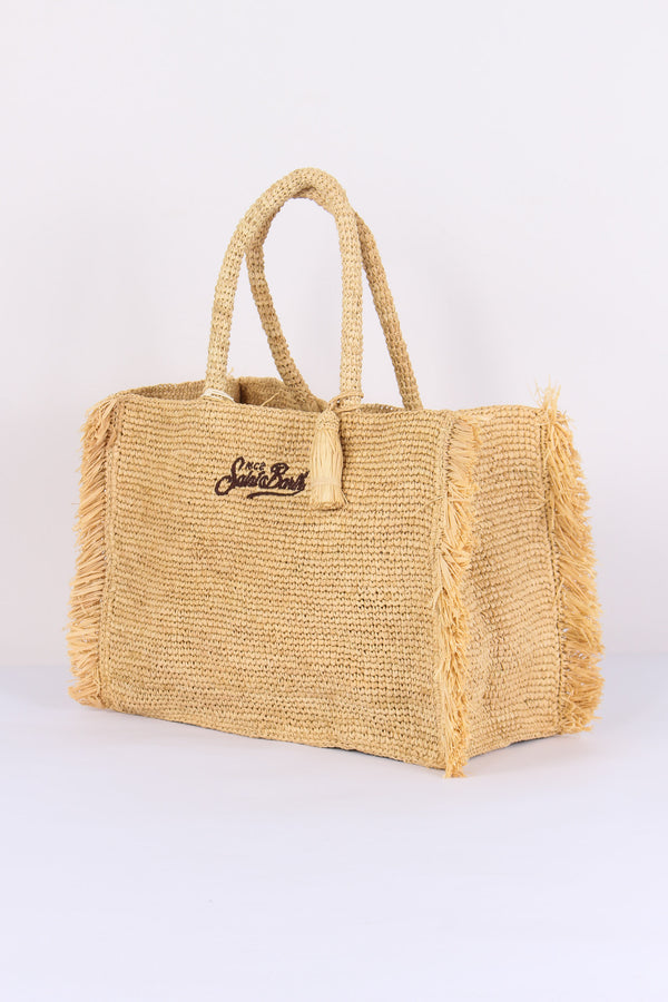 Vanity Raffia Frange Cammello-2