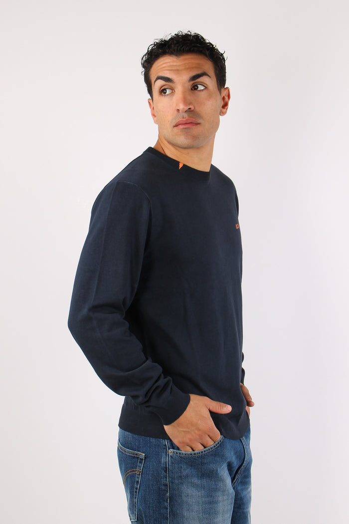 Maglia Basica Cotone Navy Blue-5