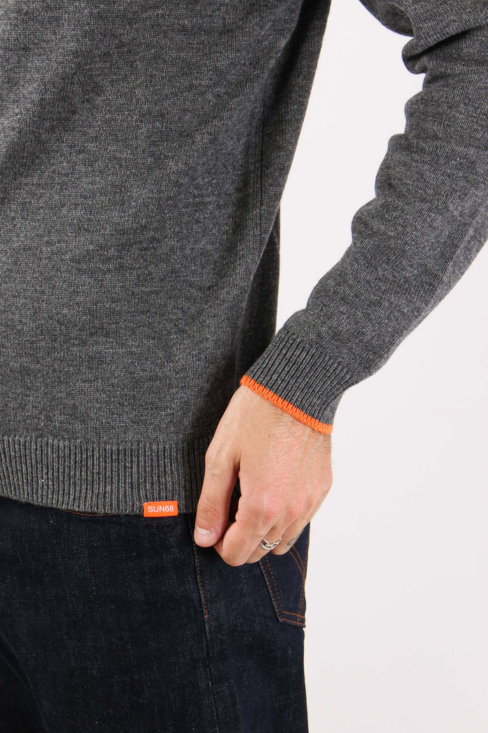 Maglia Lana Logo Grigio-7