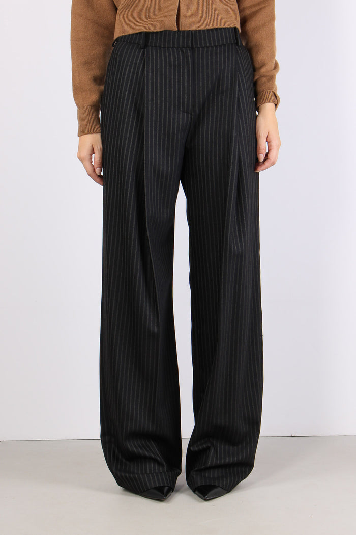 Pantalone Palazzo Gessato Nero/beige-2