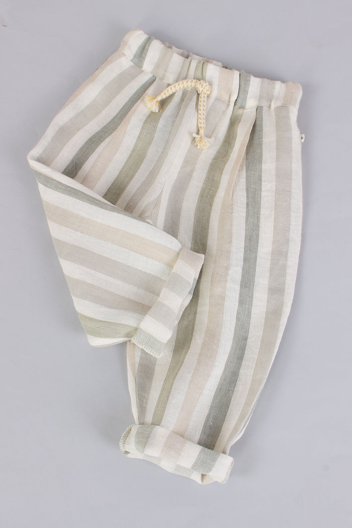 Pantalone Lino Riga Beige-3