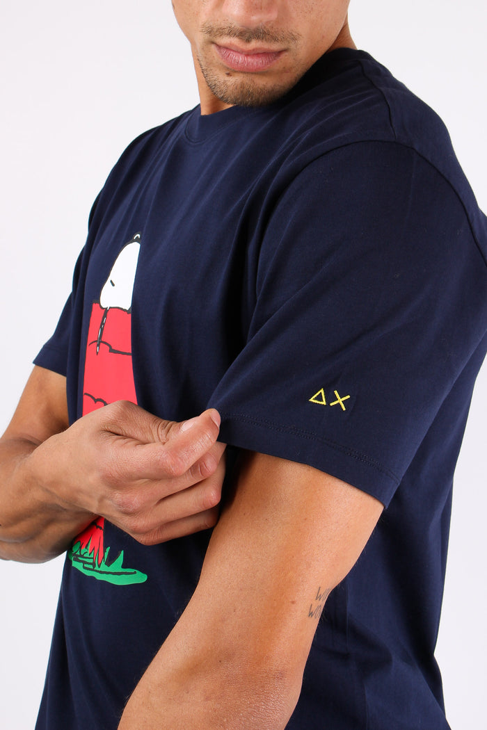 T-shirt Stampa Grande Navy Blue-5