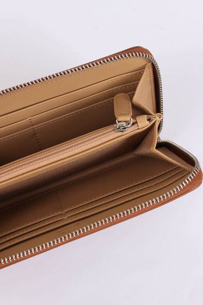 Zip Around Grande Lettering Cuoio-7