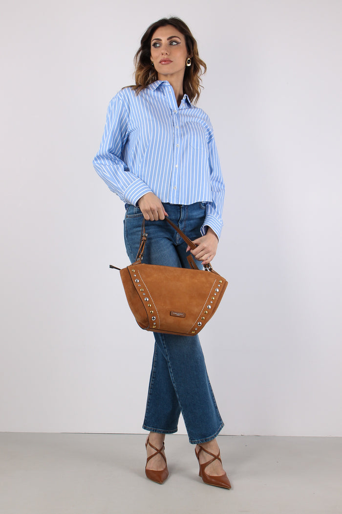 Wkdcartone Camicia Cotone Riga Azzurro/bianco-3