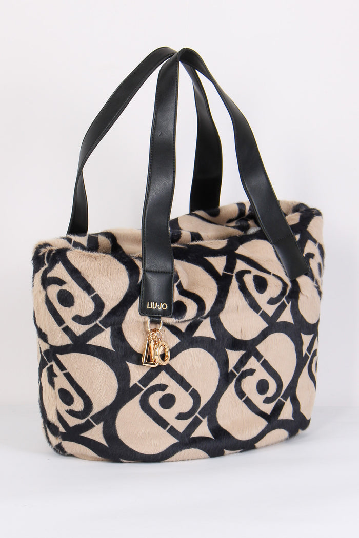 Shopping Ecopelliccia Neutro/nero-6