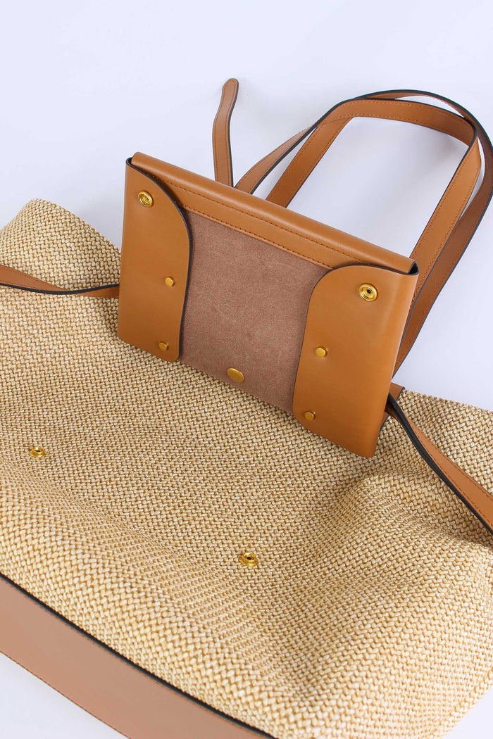 Belty Shopping Rafia Naturale/cuoio-9