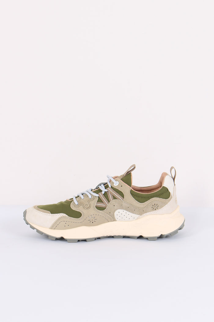 Sneakers Yamano Suede Nylon Off White/green-6