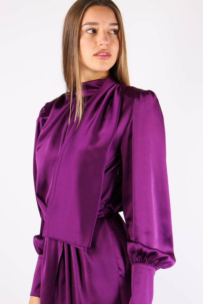 Abito Raso Fiocco Collo Dusty F.-2