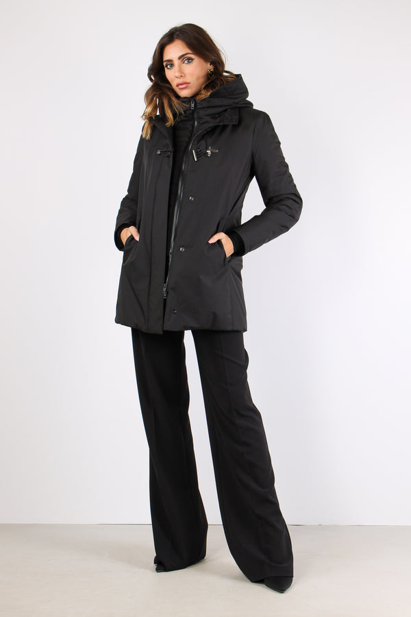 Cappotto Toggle Nylon Nero