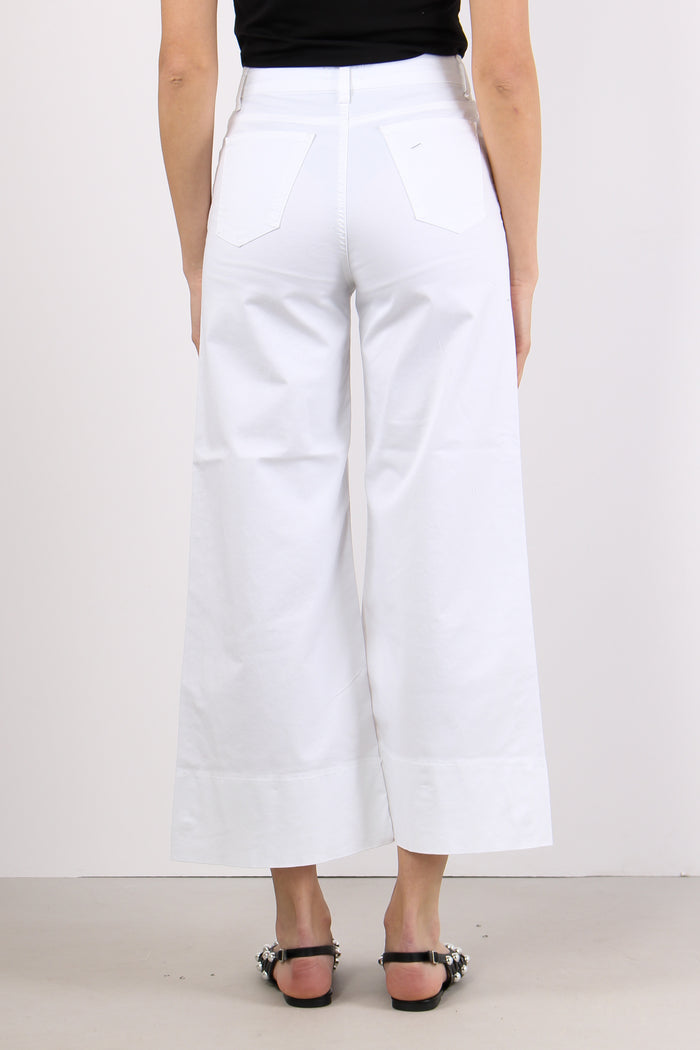 Pantalone Cropped Orlo Alto Bianco-4