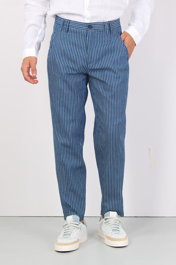 Company Pantalone Riga Blu/bianco-2