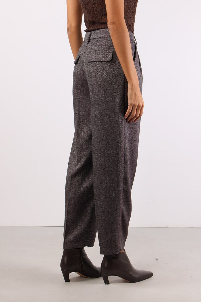Pantalone Carrot Resca Grigio/bordeuax-6