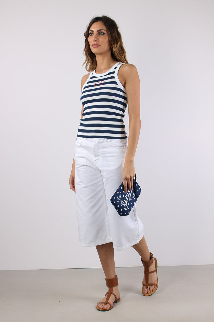 Top Costina Riga Bianco/blu-5