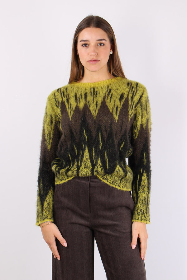 Maglia Mohair Zig Zag Verde/moro-2