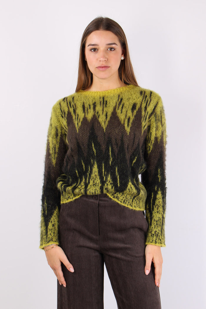 Maglia Mohair Zig Zag Verde/moro-2