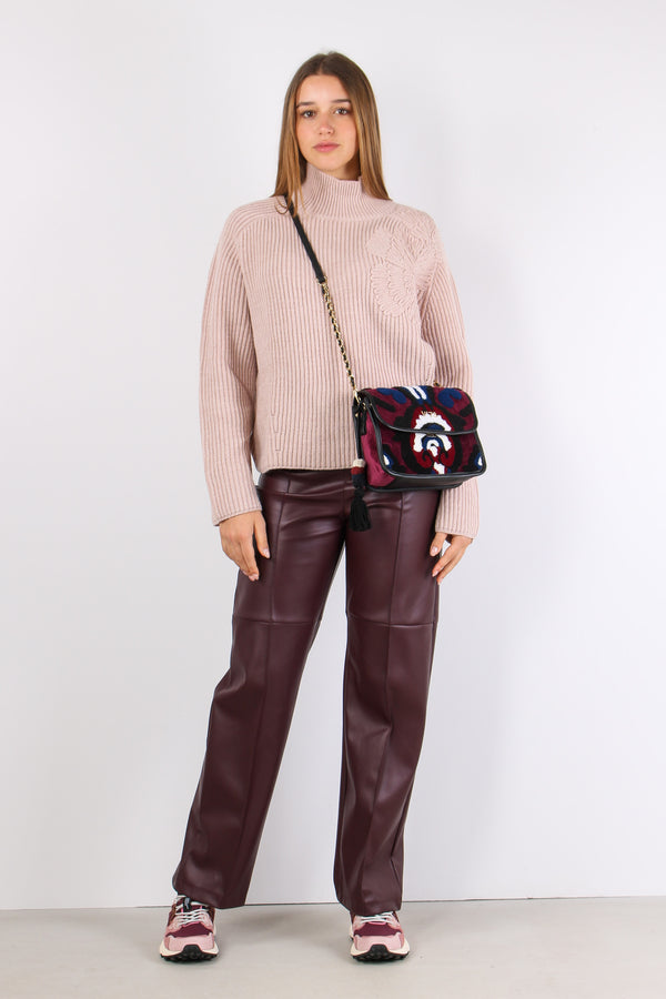 Maglia Collo Alto Pink Poudre