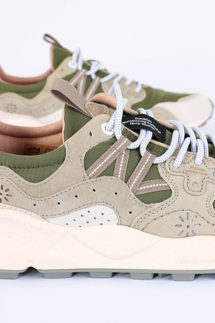 Sneakers Yamano Suede Nylon Off White/green-5