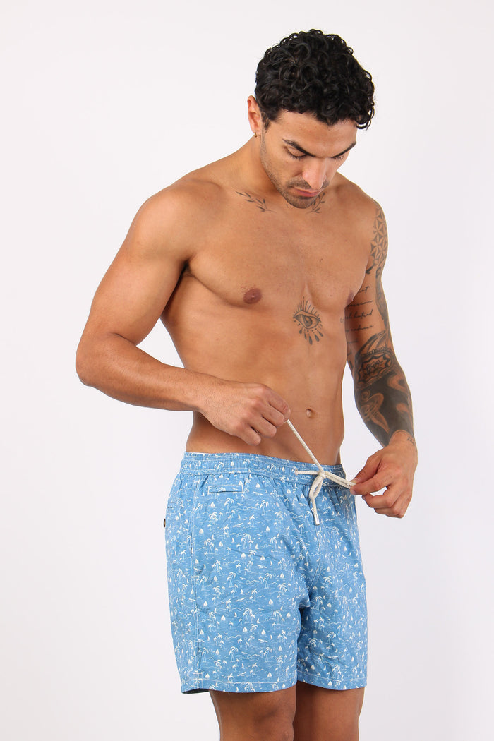 Costume Boxer Stretch Azzurro-6