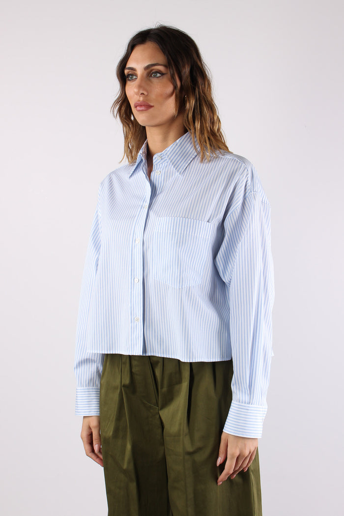 Wkddeden Camicia Pieghe Bianco/azzurro-3