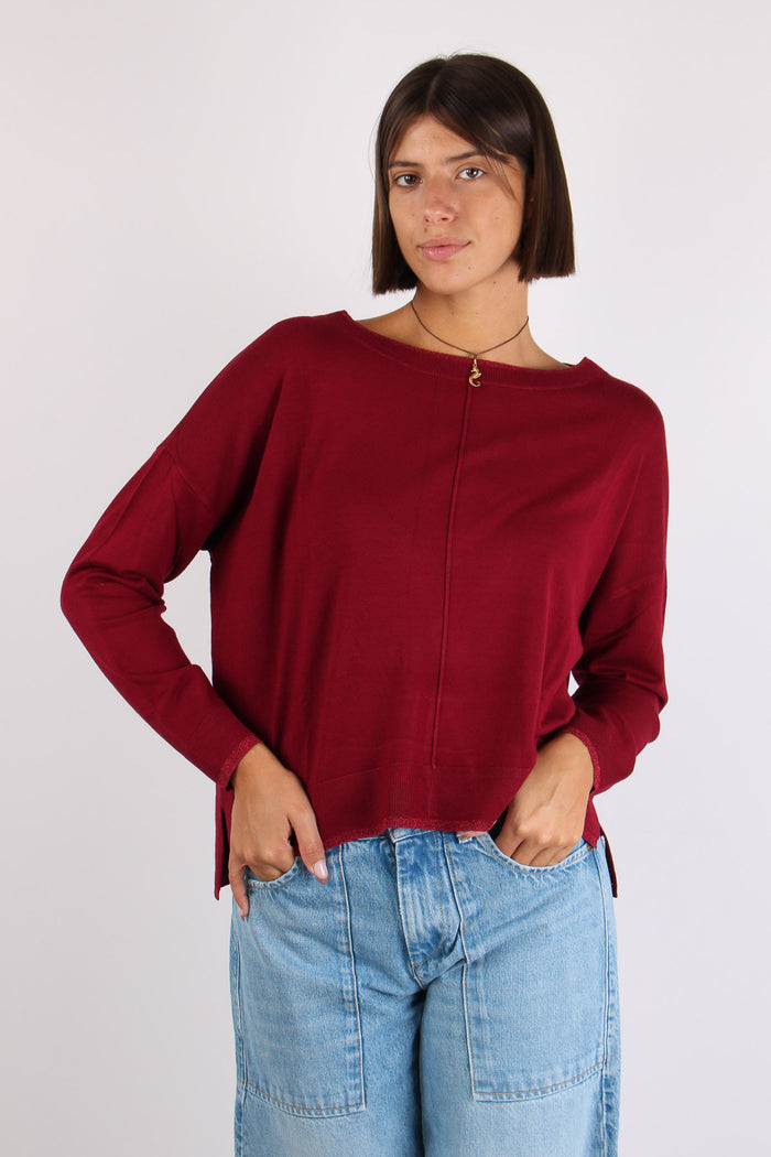 Maglia Gircollo Over Lurex Scarlet-3
