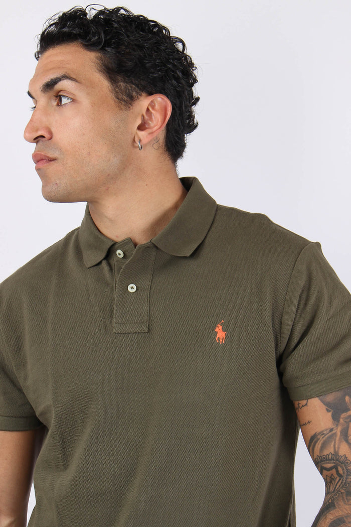 Polo Slim Fit Mesh Canopy Olive-7